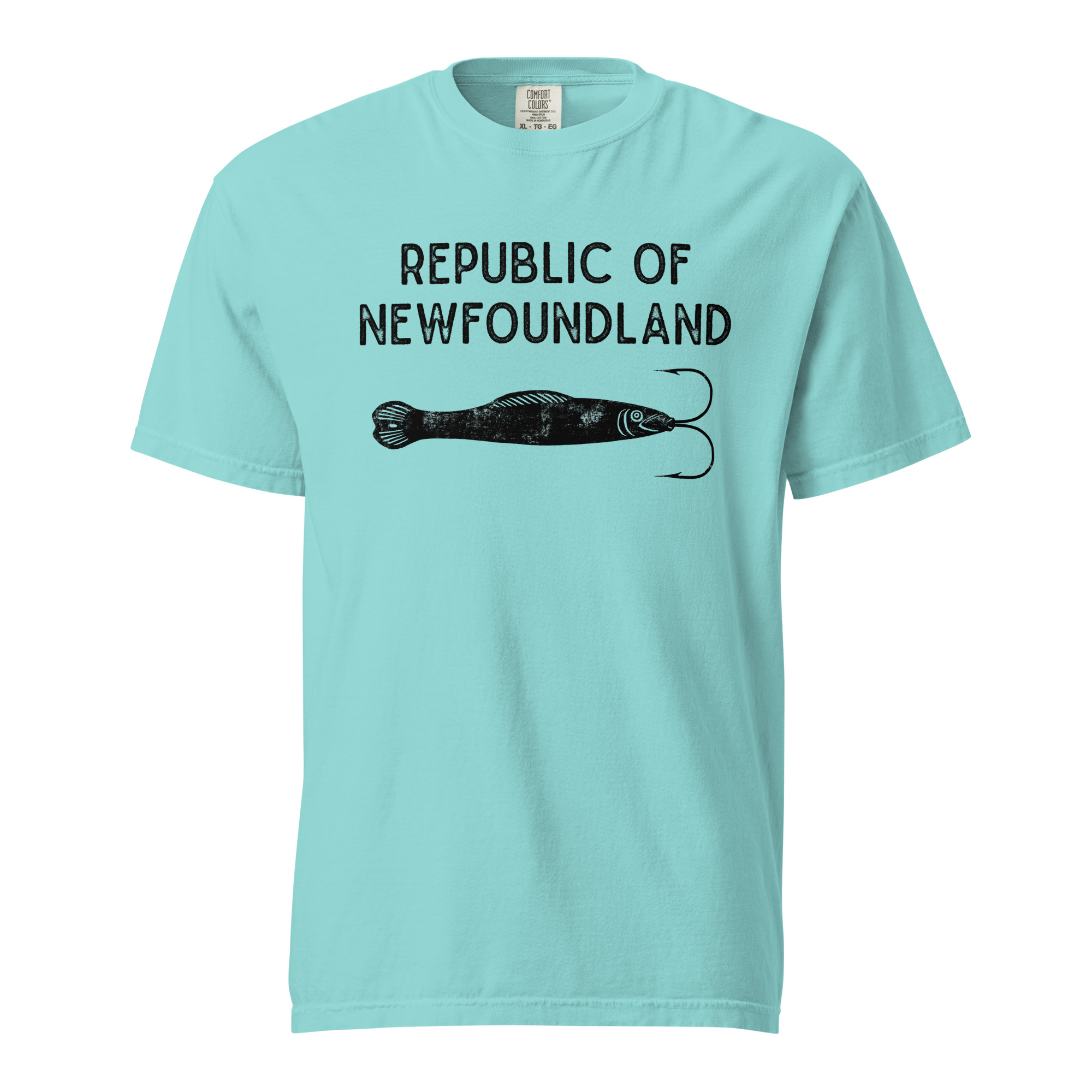 REPUBLIC OF NEWFOUNDLAND: JIGGER (Black) Unisex garment-dyed heavyweight t-shirt - Image 25